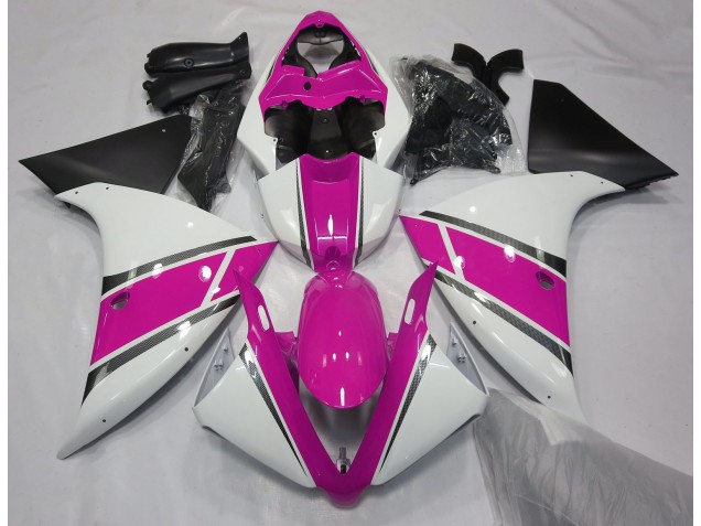 Gloss White and Pink Yamaha R1 Fairings 2009-2012 Outlets Gloss White and Pink Yamaha R1 Fairings 2009-2012 Outlets