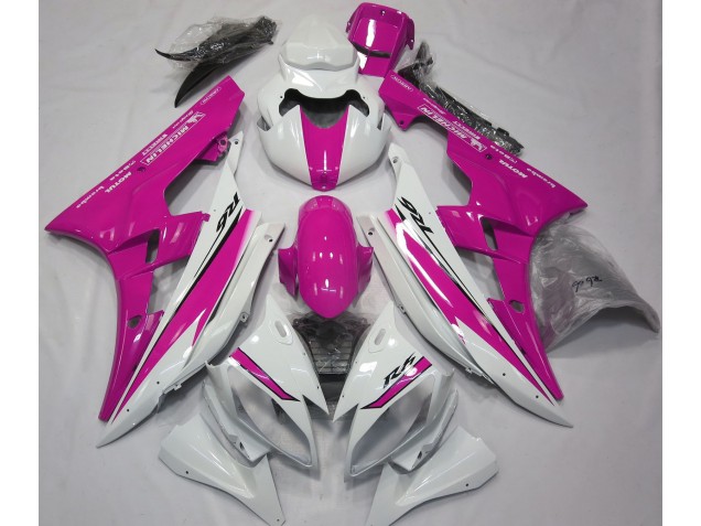 Gloss White and Pink Yamaha R6 Fairings 2006-2007 Outlets Gloss White and Pink Yamaha R6 Fairings 2006-2007 Outlets