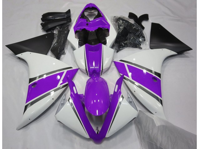 Gloss White and Purple Yamaha R1 Fairings 2009-2012 Outlets