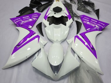 Gloss White and Purple Yamaha R1 Fairings 2013-2014 Outlets