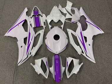 Gloss White and Purple Yamaha R6 Fairings 2008-2016 Outlets