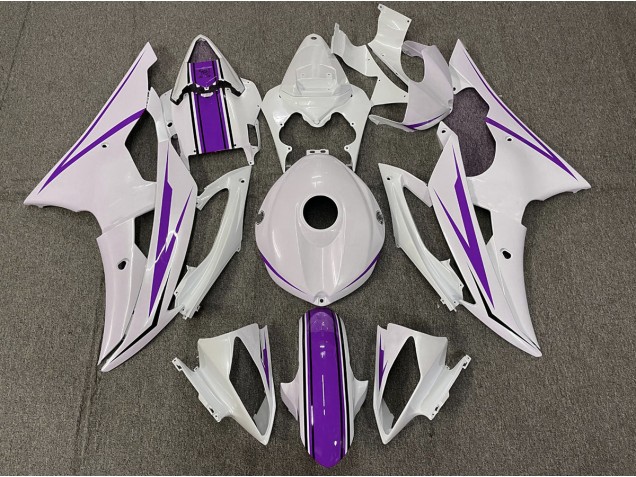 Gloss White and Purple Yamaha R6 Fairings 2008-2016 Outlets Gloss White and Purple Yamaha R6 Fairings 2008-2016 Outlets