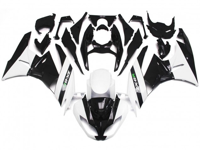 Gloss White and Slick Black Kawasaki ZX6R Fairings 2009-2012 Outlets Gloss White and Slick Black Kawasaki ZX6R Fairings 2009-2012 Outlets