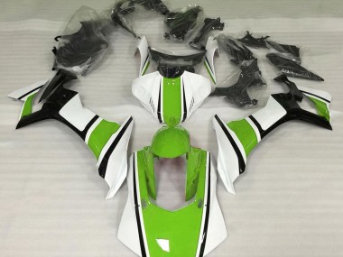 Gloss White Green and Black Yamaha R1 Fairings 2015-2019 Outlets