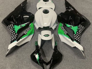 Gloss White & Green Splatter Honda CBR600RR Fairings 2009-2012 Outlets