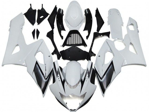 Gloss White Style with Silver Hints Suzuki GSXR 1000 Fairings 2005-2006 Outlets
