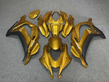 Gold with Ninja White Kawasaki ZX10R Fairings 2016-2019 Outlets