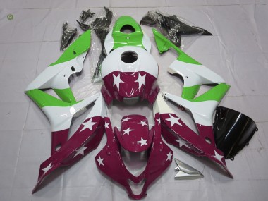 Green and Maroon Stars and Stripes Honda CBR600RR Fairings 2007-2008 Outlets