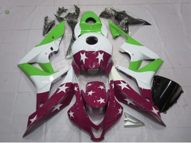 Green and Maroon Stars and Stripes Honda CBR600RR Fairings 2007-2008 Outlets