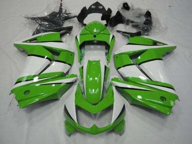 Green and White Kawasaki Ninja 250 Fairings 2008-2013 Outlets