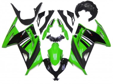 Green Black and White Gloss Kawasaki Ninja 300 Fairings 2013-2018 Outlets