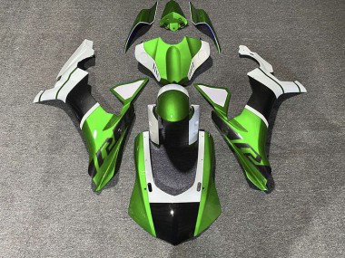 Green & Carbon Fiber Accents Yamaha R1 Fairings 2015-2019 Outlets