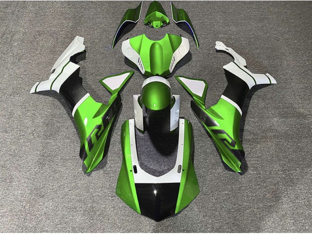 Green & Carbon Fiber Accents Yamaha R1 Fairings 2015-2019 Outlets Green & Carbon Fiber Accents Yamaha R1 Fairings 2015-2019 Outlets