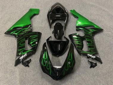 Green Flame Kawasaki ZX6R Fairings 2005-2006 Outlets