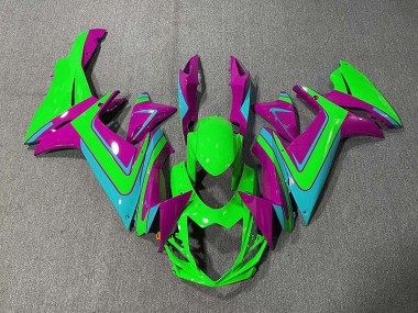 Green Light Blue and Magenta Suzuki GSXR 600-750 Fairings 2011-2020 Outlets