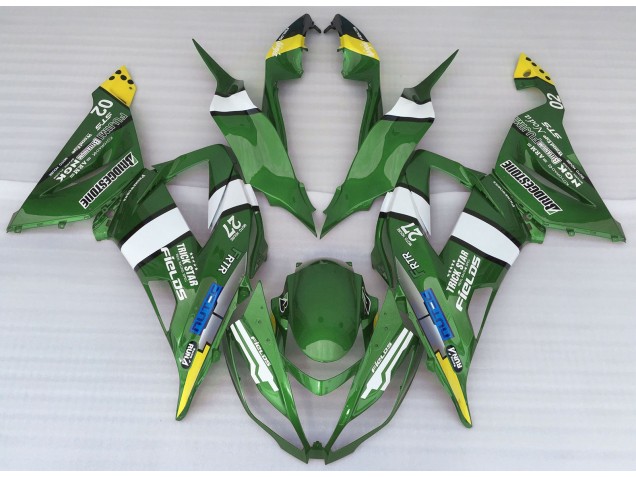 Green Logo Style Kawasaki ZX6R Fairings 2013-2018 Outlets