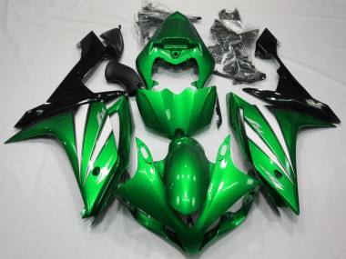 Green White and Black Yamaha R1 Fairings 2007-2008 Outlets