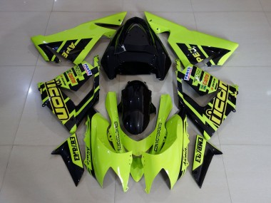 High Viz Yellow and Black Kawasaki ZX10R Fairings 2004-2005 Outlets