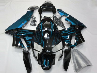Light Blue Flames Honda CBR600RR Fairings 2003-2004 Outlets
