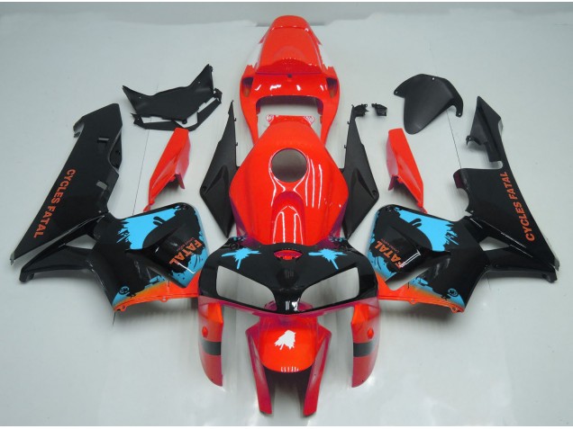 Light Blue Splatter on Red Honda CBR600RR Fairings 2005-2006 Outlets Light Blue Splatter on Red Honda CBR600RR Fairings 2005-2006 Outlets