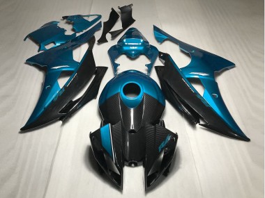 Light Blue w Carbon Style Yamaha R6 Fairings 2008-2016 Outlets