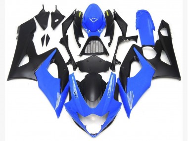 Light Gloss Blue and Matte Black Lowers Suzuki GSXR 1000 Fairings 2005-2006 Outlets