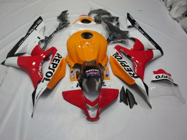 Light Orange and White Repsol Honda CBR600RR Fairings 2007-2008 Outlets