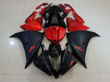 Matte Black and Fire Red Yamaha R1 Fairings 2013-2014 Outlets