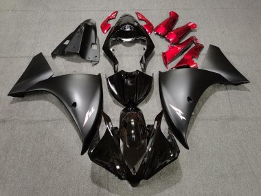 Matte Black and Red Yamaha R1 Fairings 2009-2012 Outlets