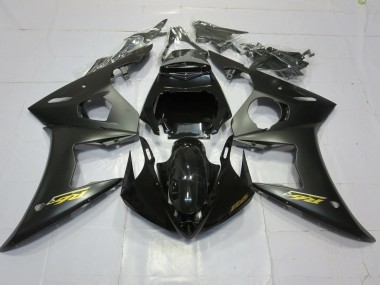 Matte Black Gold Yamaha R6 Fairings 2003-2005 Outlets