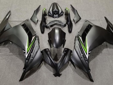 Matte Black & Green Kawasaki Ninja 300 Fairings 2013-2018 Outlets