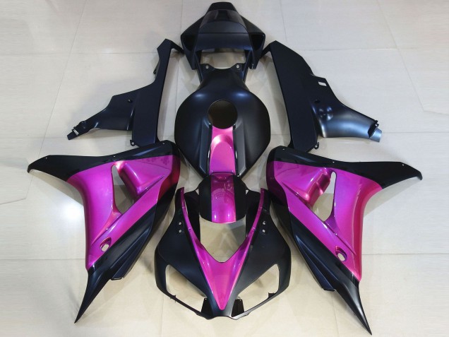 Matte Black & Pink Honda CBR1000RR Fairings 2006-2007 Outlets