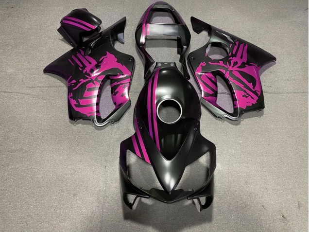 Matte Black & Pink Skull Honda CBR600 F4i Fairings 2001-2003 Outlets Matte Black & Pink Skull Honda CBR600 F4i Fairings 2001-2003 Outlets