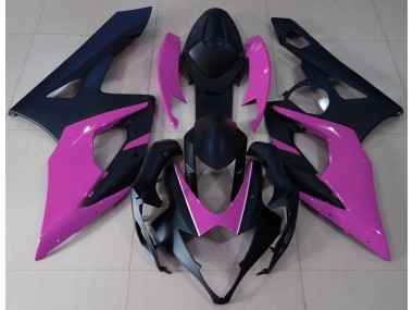 Matte Black & Pink Suzuki GSXR 1000 Fairings 2005-2006 Outlets