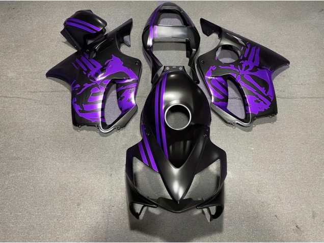 Matte Black & Purple Skull Honda CBR600 F4i Fairings 2001-2003 Outlets Matte Black & Purple Skull Honda CBR600 F4i Fairings 2001-2003 Outlets