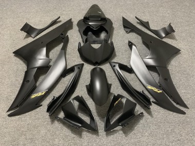 Matte Black with Gold Logo Yamaha R6 Fairings 2008-2016 Outlets