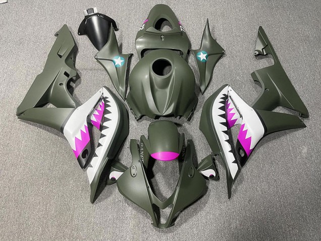 Matte Green & Pink Shark Honda CBR600RR Fairings 2007-2008 Outlets Matte Green & Pink Shark Honda CBR600RR Fairings 2007-2008 Outlets