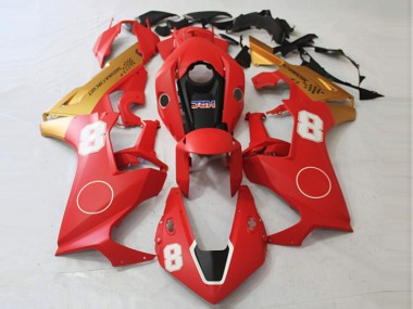Matte Red and Matte Gold Honda CBR1000RR Fairings 2017-2019 Outlets