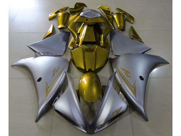 Matte Silver & Gold Yamaha R1 Fairings 2009-2012 Outlets Matte Silver & Gold Yamaha R1 Fairings 2009-2012 Outlets