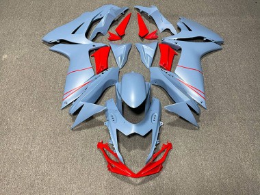 Matte Sky Blue & Red Suzuki GSXR 600-750 Fairings 2011-2020 Outlets