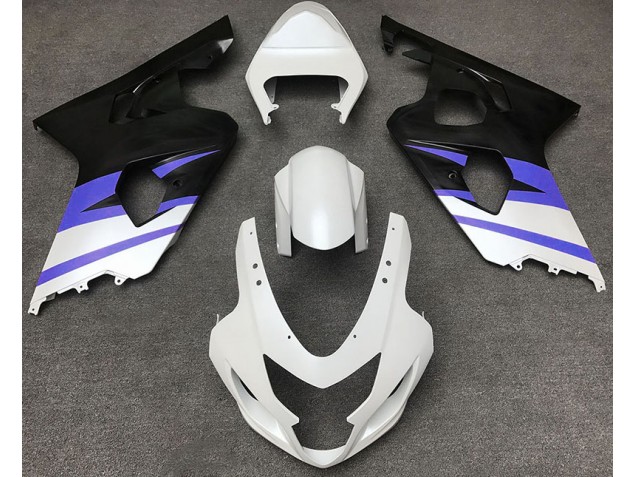 Matte White & Blue Suzuki GSXR 600-750 Fairings 2004-2005 Outlets Matte White & Blue Suzuki GSXR 600-750 Fairings 2004-2005 Outlets