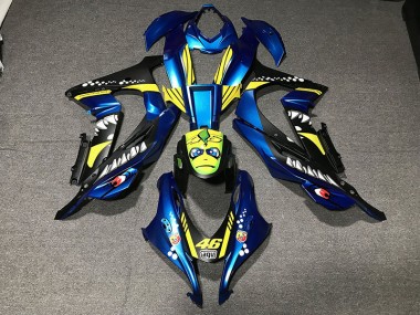 Metallic Blue Shark Kawasaki ZX10R Fairings 2016-2019 Outlets