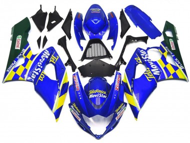 MoviStar Blue and Yellow Check Suzuki GSXR 1000 Fairings 2005-2006 Outlets