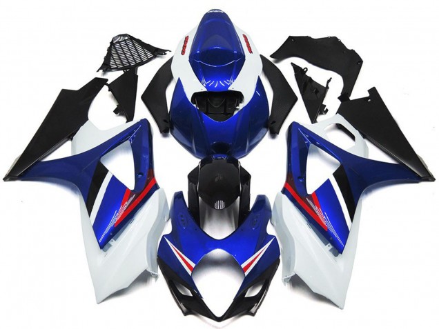 OEM Style Gloss Blue and White Red Logo Suzuki GSXR 1000 Fairings 2007-2008 Outlets OEM Style Gloss Blue and White Red Logo Suzuki GSXR 1000 Fairings 2007-2008 Outlets