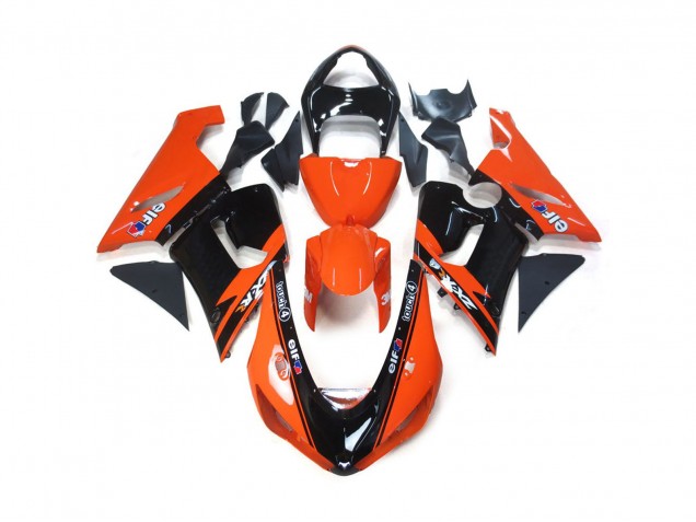 Orange and Black Elf Kawasaki ZX6R Fairings 2005-2006 Outlets Orange and Black Elf Kawasaki ZX6R Fairings 2005-2006 Outlets