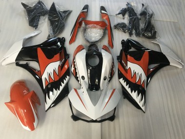 Orange and White Shark Yamaha R3 Fairings 2015-2018 Outlets