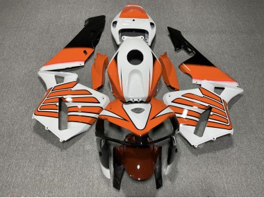 Orange and White Wings Honda CBR600RR Fairings 2005-2006 Outlets
