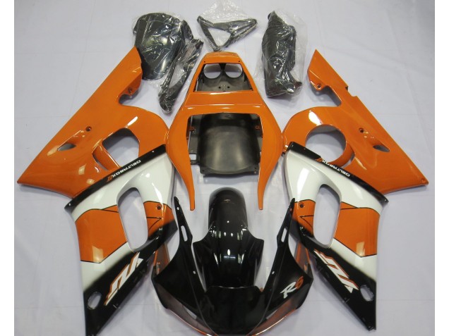 Orange White and Black Yamaha R6 Fairings 1998-2002 Outlets
