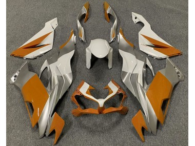 Orange White and Silver Kawasaki ZX6R Fairings 2019-2020 Outlets