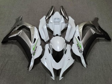 Pearl White and Silver Kawasaki ZX10R Fairings 2016-2019 Outlets